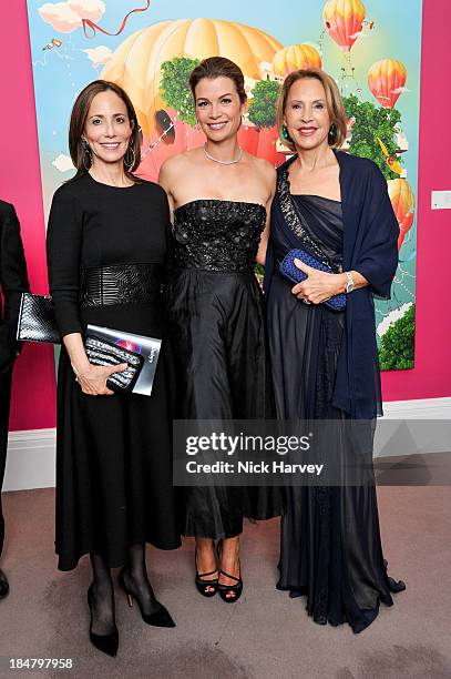 Nancy Marks and Virginie Degryse attend Mimi Foundation "The Power of Love" gala dinner and auction at Sotheby's on October 16, 2013 in London,...