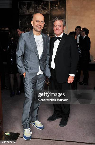 Marc Quinn and John Pawson attend Mimi Foundation "The Power of Love" gala dinner and auction at Sotheby's on October 16, 2013 in London, England.