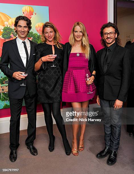 Alexis Bonte, Eva Dichand and Lorenzo Fiaschi attend Mimi Foundation "The Power of Love" gala dinner and auction at Sotheby's on October 16, 2013 in...