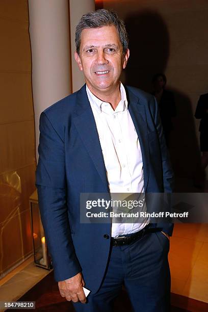 Journalist Patrick Chene attend the Jean-Paul Moureau book signing for 'Soigner Autrement' at Hotel Park Hyatt Paris Vendome on October 16, 2013 in...