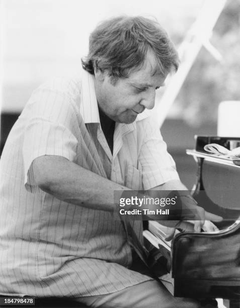 British jazz pianist and composer Stan Tracey performing, 1989.