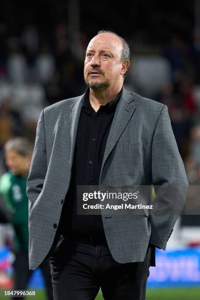 Head coach Rafa Benitez of RC Celta looks on prior to the LaLiga EA Sports match between Rayo Vallecano and RC Celta at Estadio de Vallecas on...