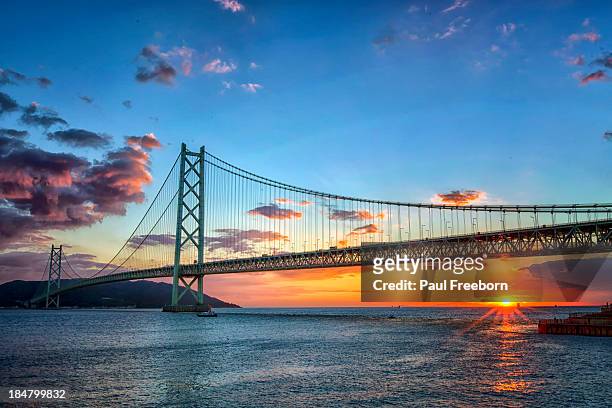 akashi kaikyo bridge - hyogo prefecture stock pictures, royalty-free photos & images