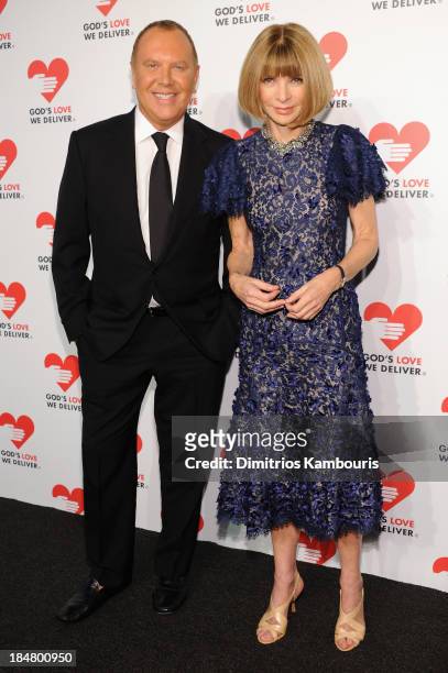 Designer Michael Kors and Vogue editor-in-chief Anna Wintour attend God's Love We Deliver 2013 Golden Heart Awards Celebration at Spring Studios on...