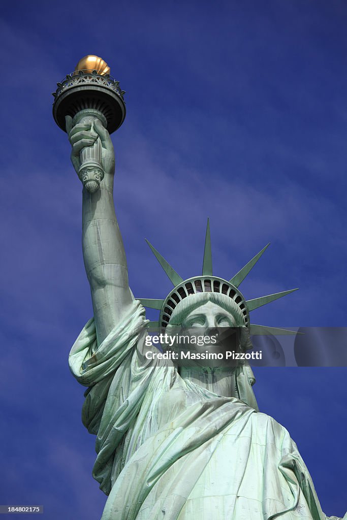 Close up of the Statue of Liberty