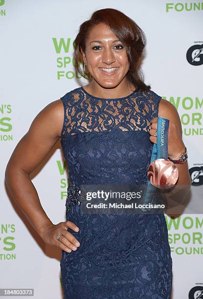 Bobsledding Olympic medalist Elana Meyers attends the 34th annual Salute to Women In Sports Awards at Cipriani, Wall Street on October 16, 2013 in...