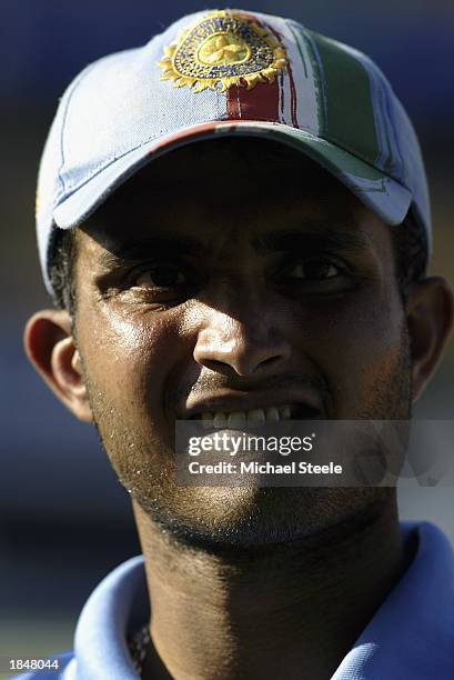 Portrait of Sourav Ganguly of India during the ICC Cricket World Cup 2003 Super Sixes match between Sri Lanka and India held on March 10, 2003 at The...