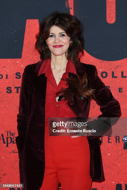 Silvia Salvatori attends the red carpet for the movie "Adagio" at The Space Parco De Medici on December 11, 2023 in Rome, Italy.