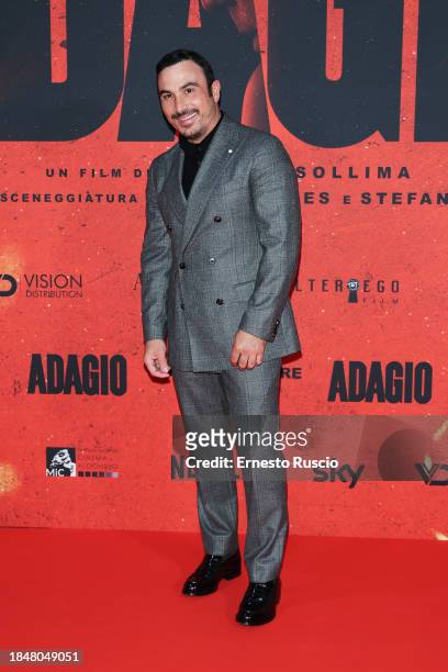 Francesco Di Leva attends the red carpet for the movie "Adagio" at The Space Parco De Medici on December 11, 2023 in Rome, Italy.
