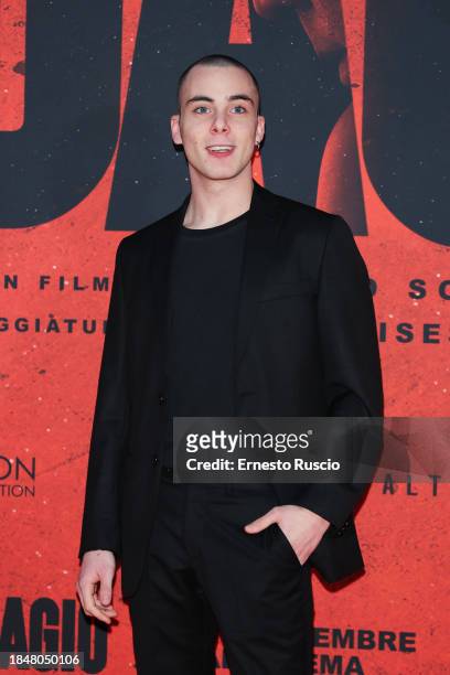 Gianmarco Franchini attends the red carpet for the movie "Adagio" at The Space Parco De Medici on December 11, 2023 in Rome, Italy.