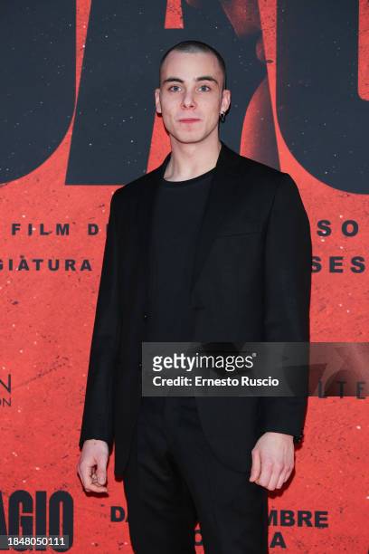 Gianmarco Franchini attends the red carpet for the movie "Adagio" at The Space Parco De Medici on December 11, 2023 in Rome, Italy.