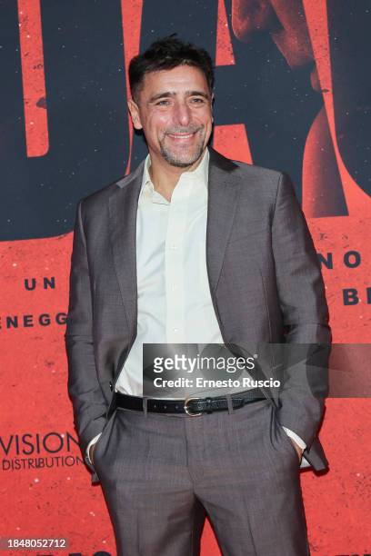 Adriano Giannini attends the red carpet for the movie "Adagio" at The Space Parco De Medici on December 11, 2023 in Rome, Italy.