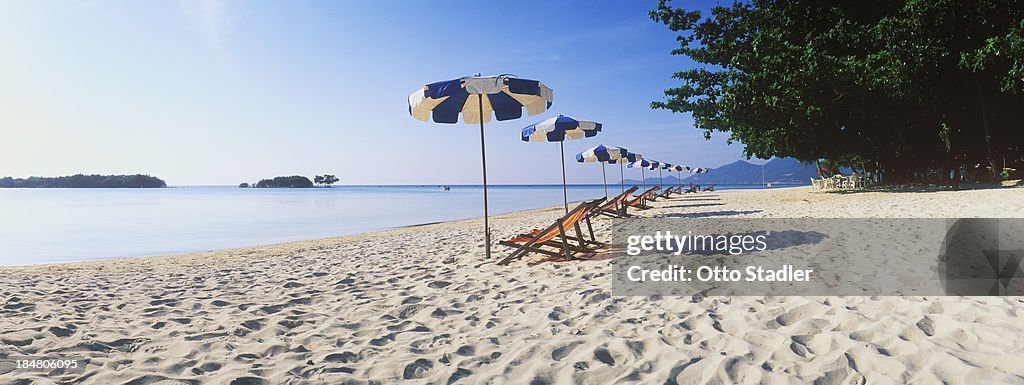 Sunshades at sandy Chaweng Beach