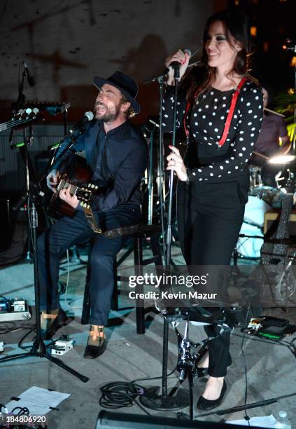 Royston Langdon and Liv Tyler during a performance benefitting David Lynch Foundation at Electric Lady Studio on October 16, 2013 in New York City.