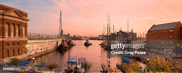 historic fell's point waterfront - inner harbor baltimore stock pictures, royalty-free photos & images