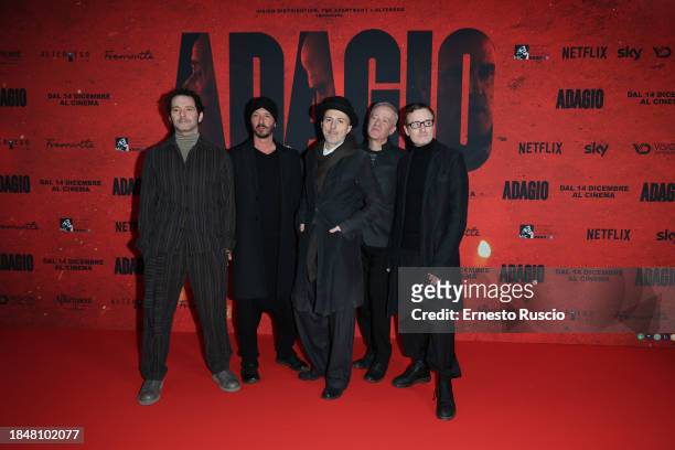 Italian band Subsonica attends the red carpet for the movie "Adagio" at The Space Parco De Medici on December 11, 2023 in Rome, Italy.