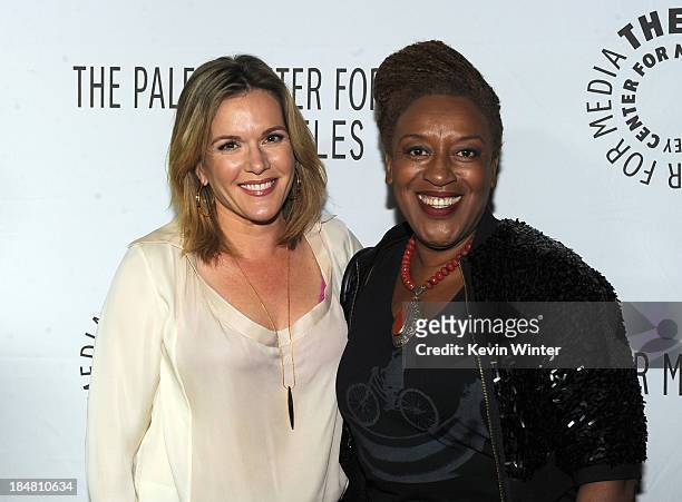 Actresses Catherine Dent and CCH Pounder arrive at The Paley Center for Media's 2013 benefit gala honoring FX Networks with the Paley Prize for...