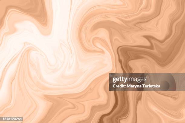 universal background with paint streaks. fluid background. abstract background. background with paints. color trend 2024 is peach fuzz. peach background. - dark fruit ink stock pictures, royalty-free photos & images