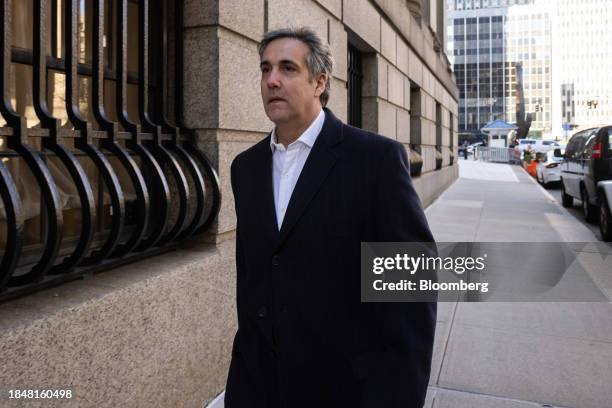Michael Cohen, former personal lawyer to US President Donald Trump, arrives at federal court in New York, US, on Thursday, Dec. 14, 2023. A federal...