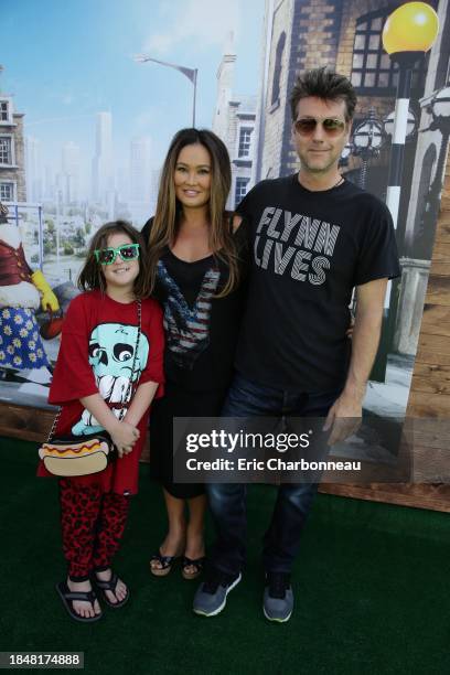 Bianca Wakelin, Tia Carrere and Simon Wakelin seen at Los Angeles Special Screening of Lionsgate's "Shaun the Sheep Movie" at Regency Village Theatre...