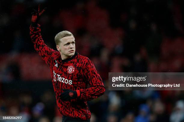 Donny van de Beek of Manchester United during the Premier League match between Manchester United and AFC Bournemouth at Old Trafford on December 09,...