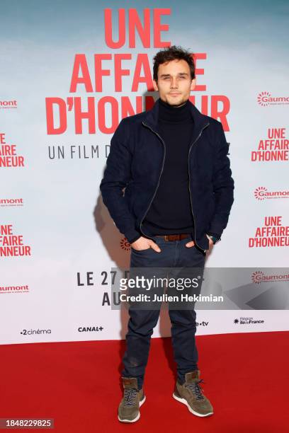 Fabian Wolfrom attends the "Une Affaire D'Honneur" Premiere At Cinema UGC Normandie on December 11, 2023 in Paris, France.