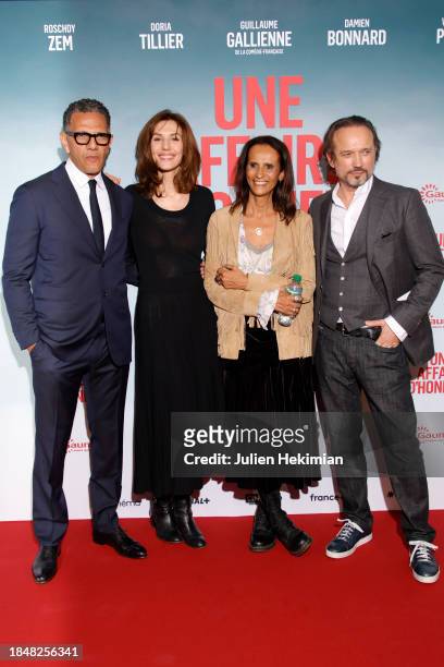 Roschdy Zem, Doria Tillier, Karine Silla and Vincent Perez attend the "Une Affaire D'Honneur" Premiere At Cinema UGC Normandie on December 11, 2023...
