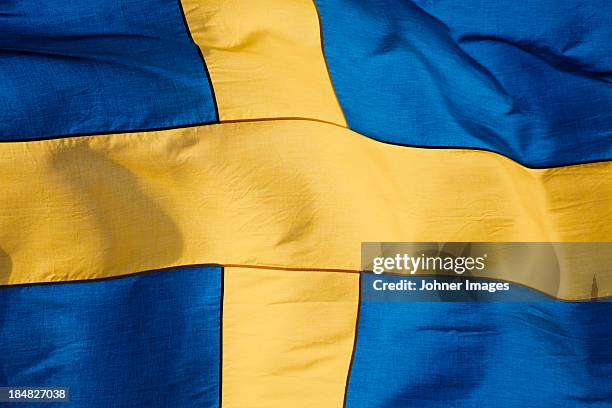 swedish flag, close-up - swedish flag stock pictures, royalty-free photos & images