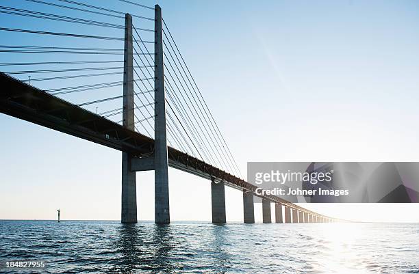view of oresund bridge - oresund bridge stock pictures, royalty-free photos & images