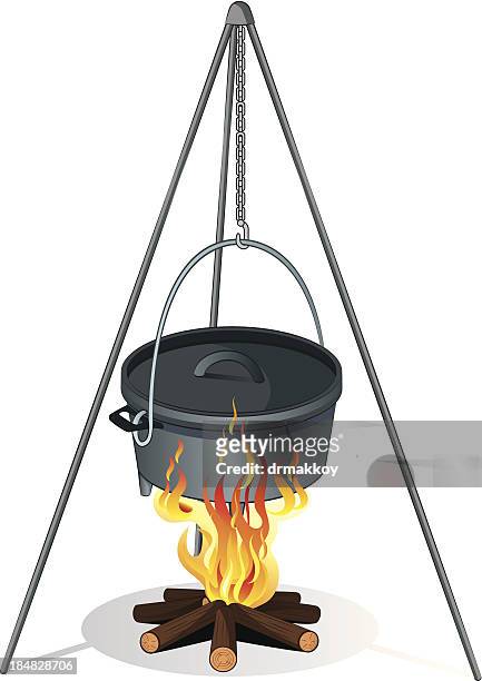 campfire - stew pot stock illustrations