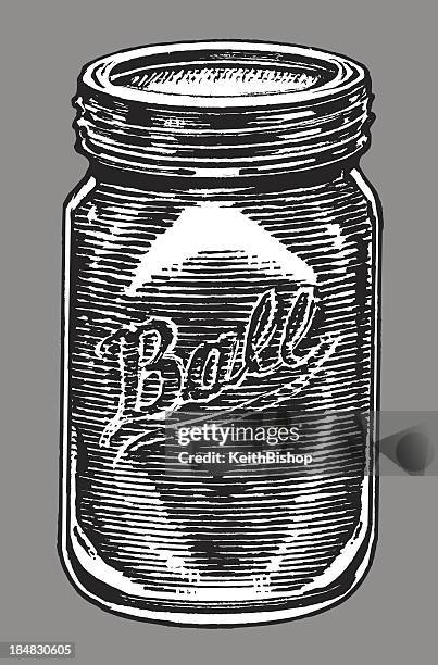 ball jar - canning or preserves - canning stock illustrations