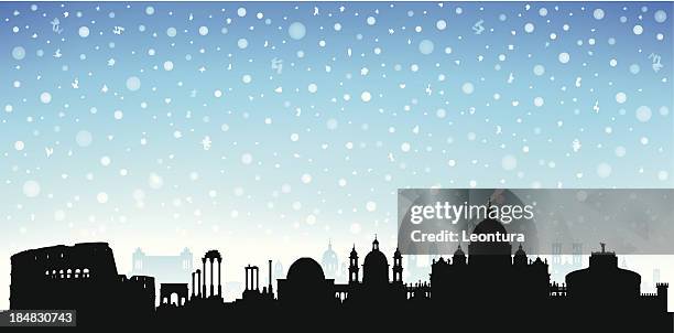 ilustrações, clipart, desenhos animados e ícones de neve roma - trastevere