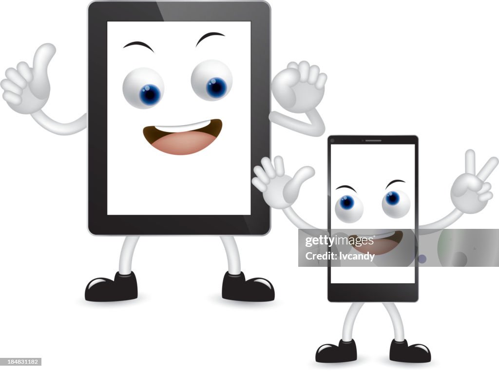 Cartoon Tablet Pc And Smartphone High-Res Vector Graphic - Getty Images