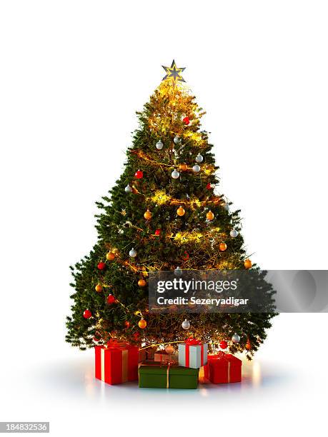 christmas tree - christmas tree isolated stock pictures, royalty-free photos & images