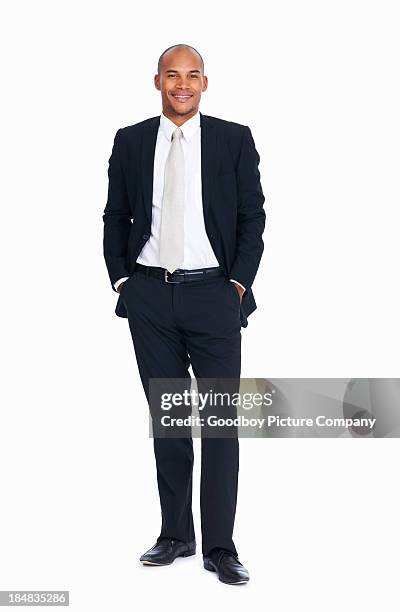 handsome african american business man - businessman cut out stockfoto's en -beelden