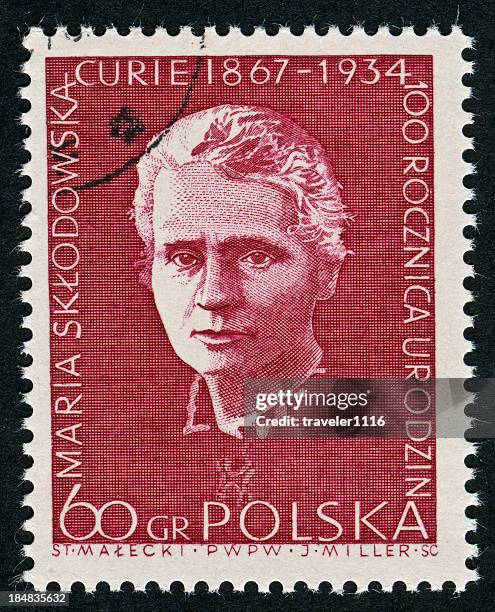 marie curie-briefmarke - chemie-nobelpreis stock-fotos und bilder