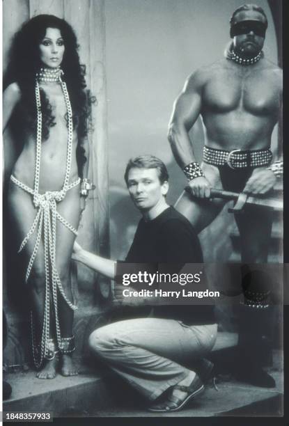 Singer Cher poses with Bob Mackie for a portrait in 19979 in Los Angeles, California.