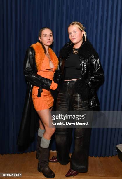 Dylan Weller and India Case attend the HARDWARE LDN menswear Launch x RIOT at The Standard Hotel, London on December 14, 2023 in London, England.