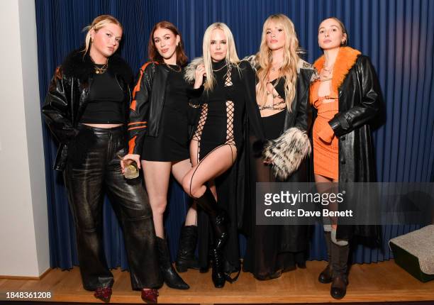 India Case, Jessica Horwell, Lottie Moss and Dylan Weller attend the HARDWARE LDN menswear Launch x RIOT at The Standard Hotel, London on December...