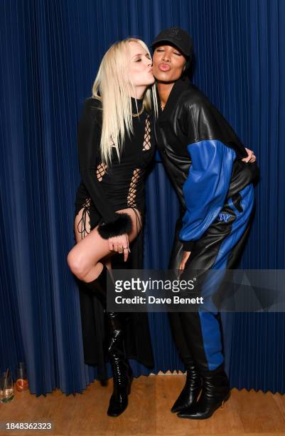 Jessica Horwell and Ikram Abdi attend the HARDWARE LDN Menswear Launch x RIOT at The Standard Hotel, London on December 14, 2023 in London, England.
