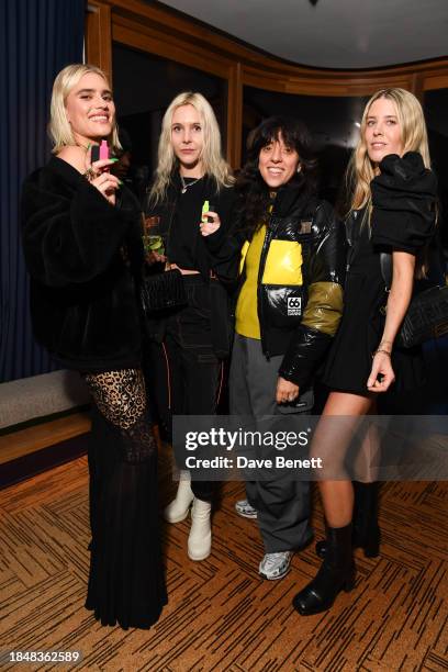 Tiger Lily, Lyza Jane, Chloe Calliet and Gracie Egan attend the HARDWARE LDN menswear Launch x RIOT at The Standard Hotel, London on December 14,...