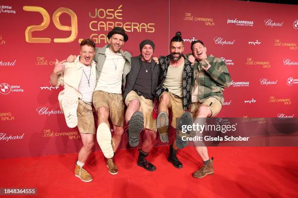 Band VoXXclub during the 29th annual Jose Carreras Gala at studio 3 at Media City on December 14, 2023 in Leipzig, Germany.