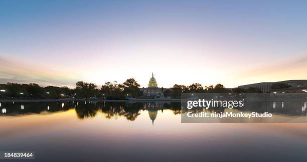 briliant sunrise over capitol building in the usa - capitol building washington dc stock pictures, royalty-free photos & images