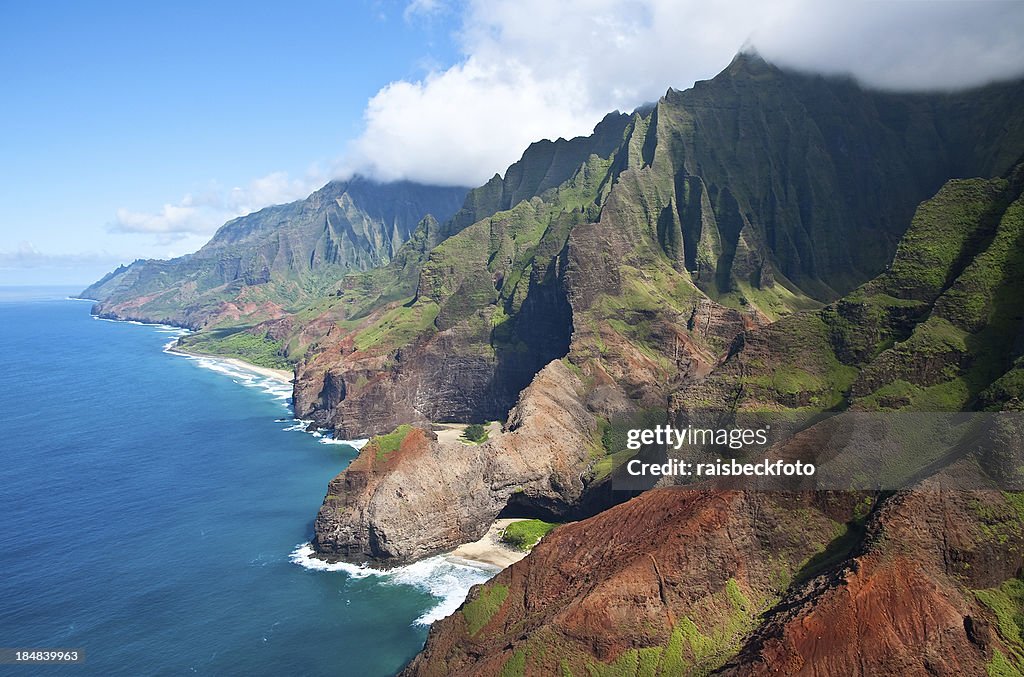 Aerial View of Na Pali Coast, Kauai, Hawaii