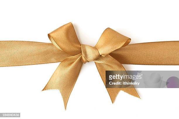 golden bow - ribbon stockfoto's en -beelden