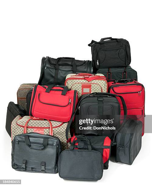 large pile of luggage - luggage stock pictures, royalty-free photos & images