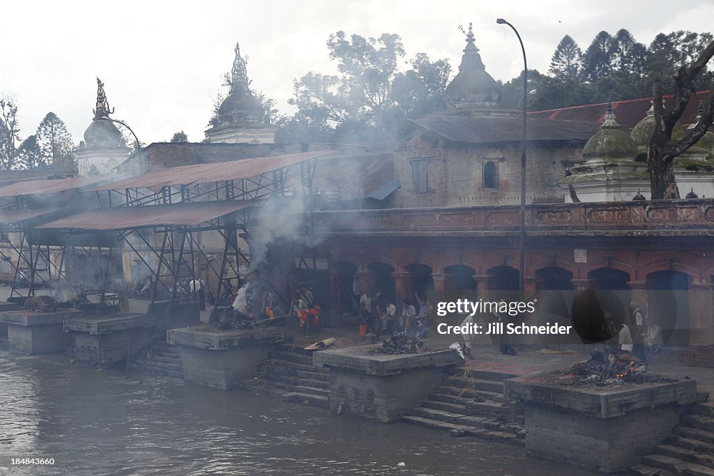 The ghats of Pashupatinath in Kathmandu.