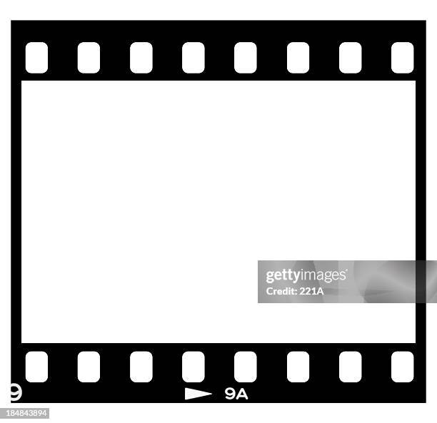 diapositive film sur blanc - bordure noire photos et images de collection
