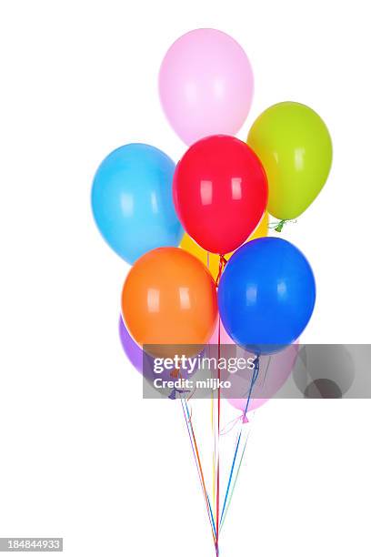 ramo de multicolored baloons - bunch fotografías e imágenes de stock