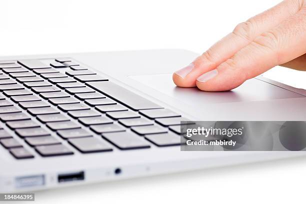 two finger trackpad scrolling - touchpad stock pictures, royalty-free photos & images